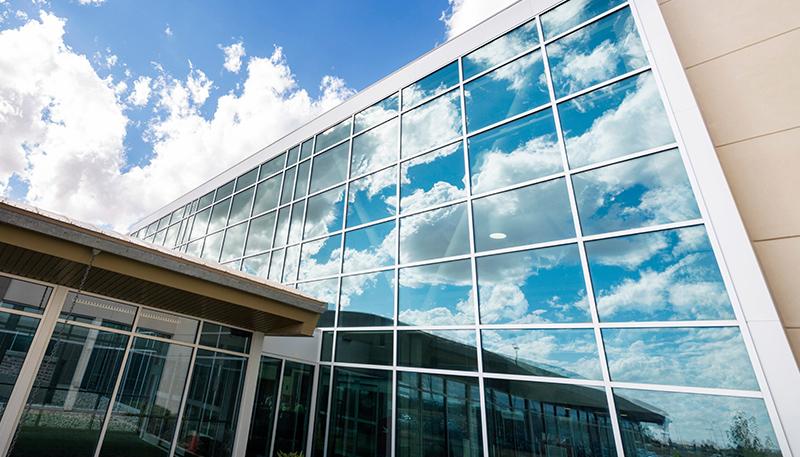 Modern Hospital Building With Glass Windows