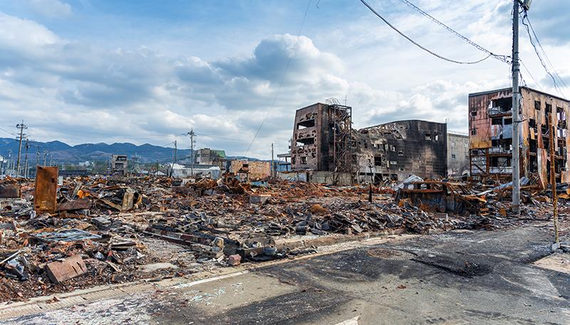 能登半島地震 輪島朝市通りの被災現場の風景